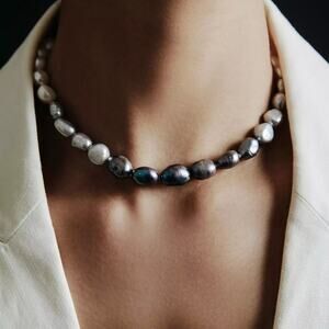 La Fume Necklace in Pearls SHASHI 925 silver sterling $288